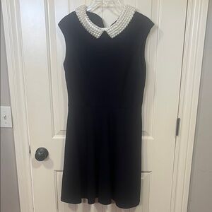Betsey Johnson Black Mini Dress with Pearl Detail